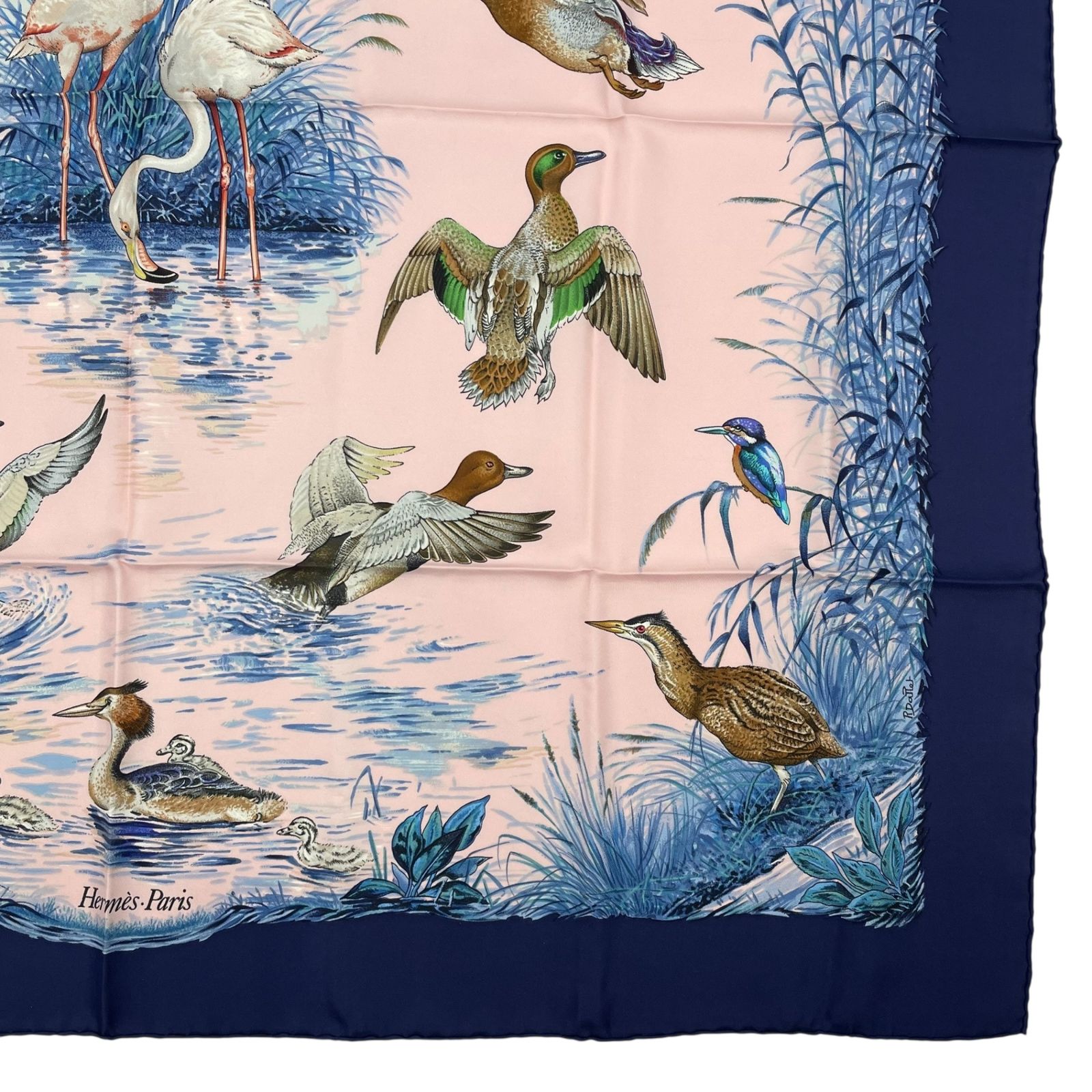 極美品 HERMES エルメス スカーフ シルク カレ90 Halte en Camargue