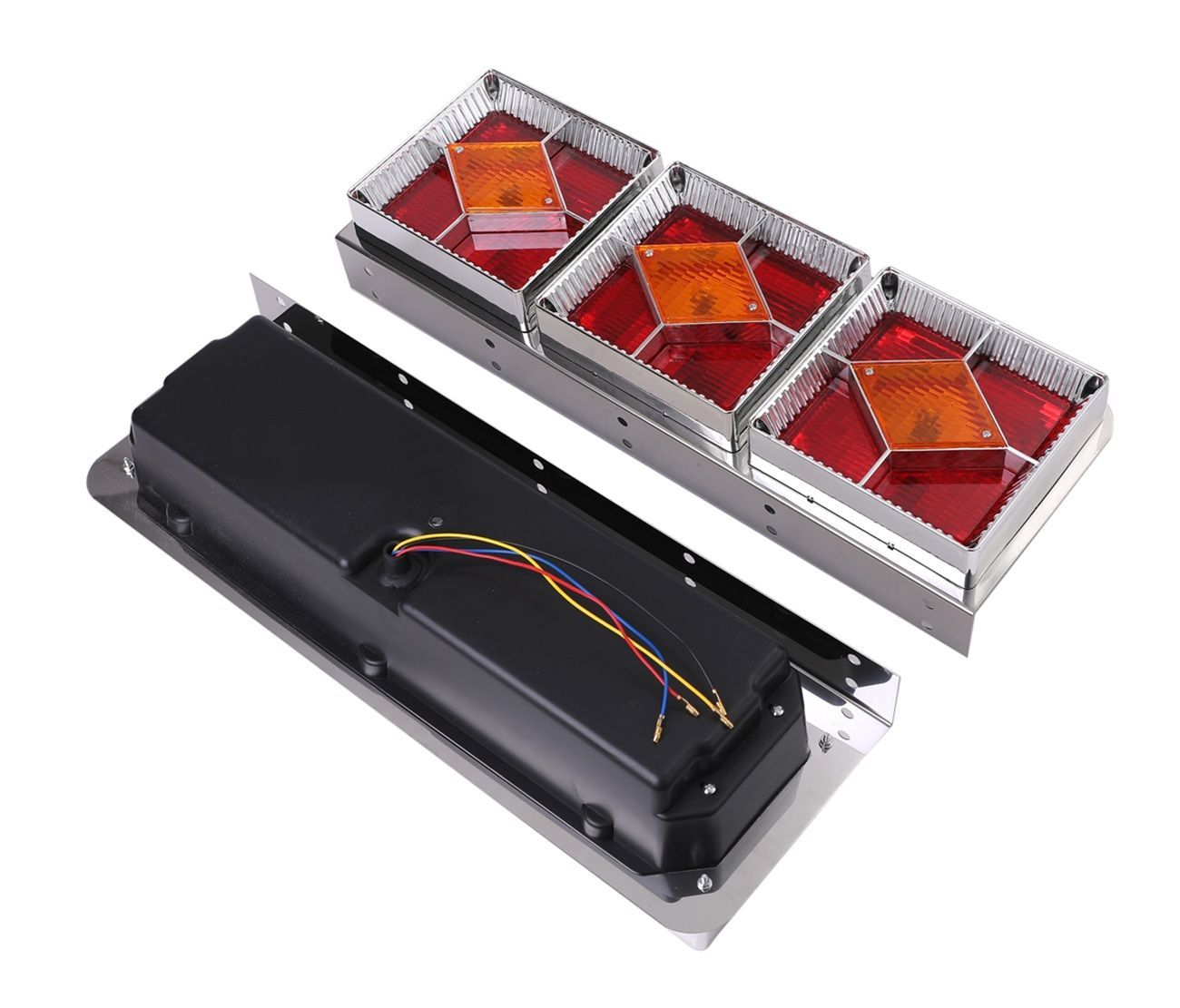 トラック 用 3連 テールランプ 24V ひし形 角型 大型 左右セット