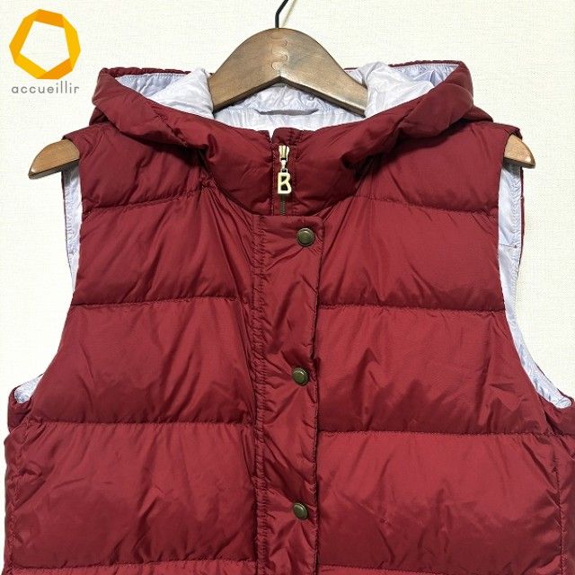エル　BOGNER　ボグナー　ダウンベスト wnc ソニアボグナー sonia bogner ダウンベスト 40 赤 ロング フード