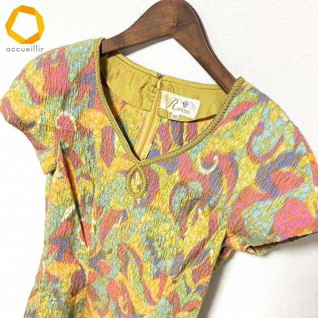 snc インポートロッサ import Rossa ワンピース 42 マルチ 半袖 V