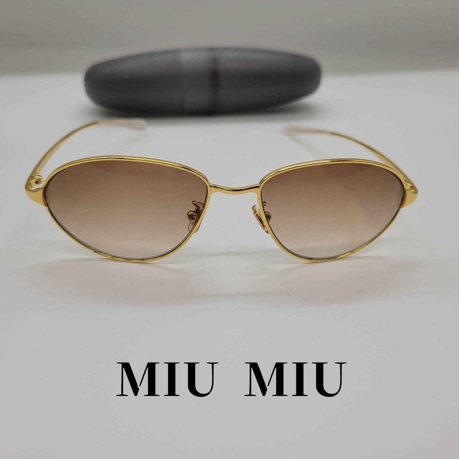 miu miu ミュウミュウ サングラス SMU 59A ゴールドフレーム ブラウン 