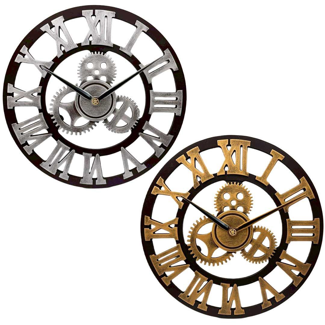 歯車 壁掛け時計 送料無料 ローマ数字 アンティーク 壁掛け 雑貨