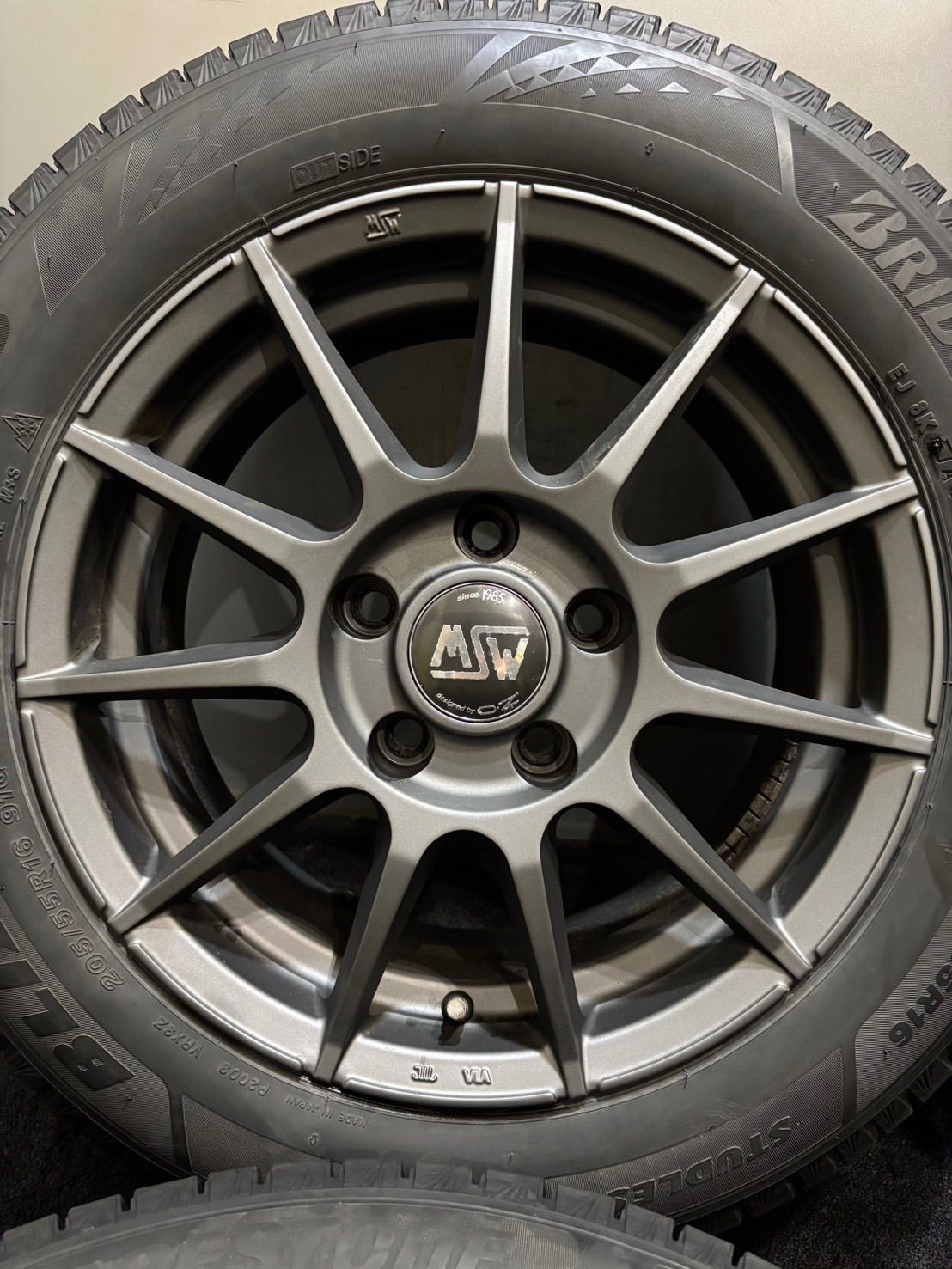 ☆205/55R16 BRIDGESTONE/VRX3 21年製 MSW O.Z Racing 16インチ 7J +38 