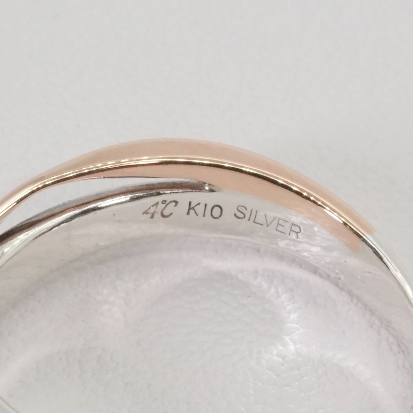 極美品10号 4℃ シルバー×K10 コンビ ウェーブ リング/25-3000 - メルカリ