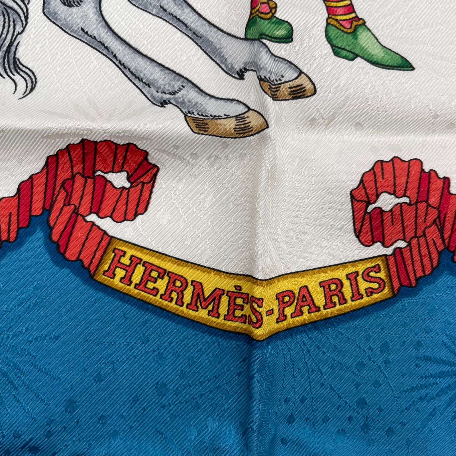 極美品 HERMES エルメス スカーフ シルク カレ90 LES FERES DU ROI