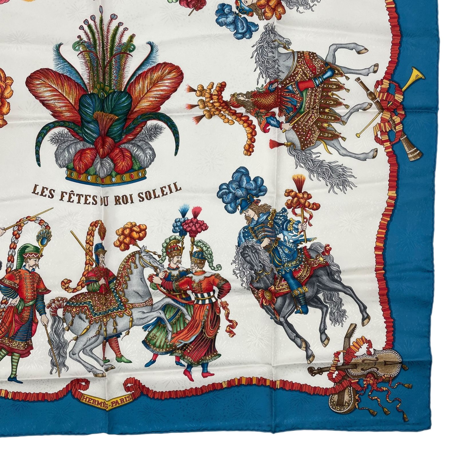 極美品 HERMES エルメス スカーフ シルク カレ90 LES FERES DU ROI