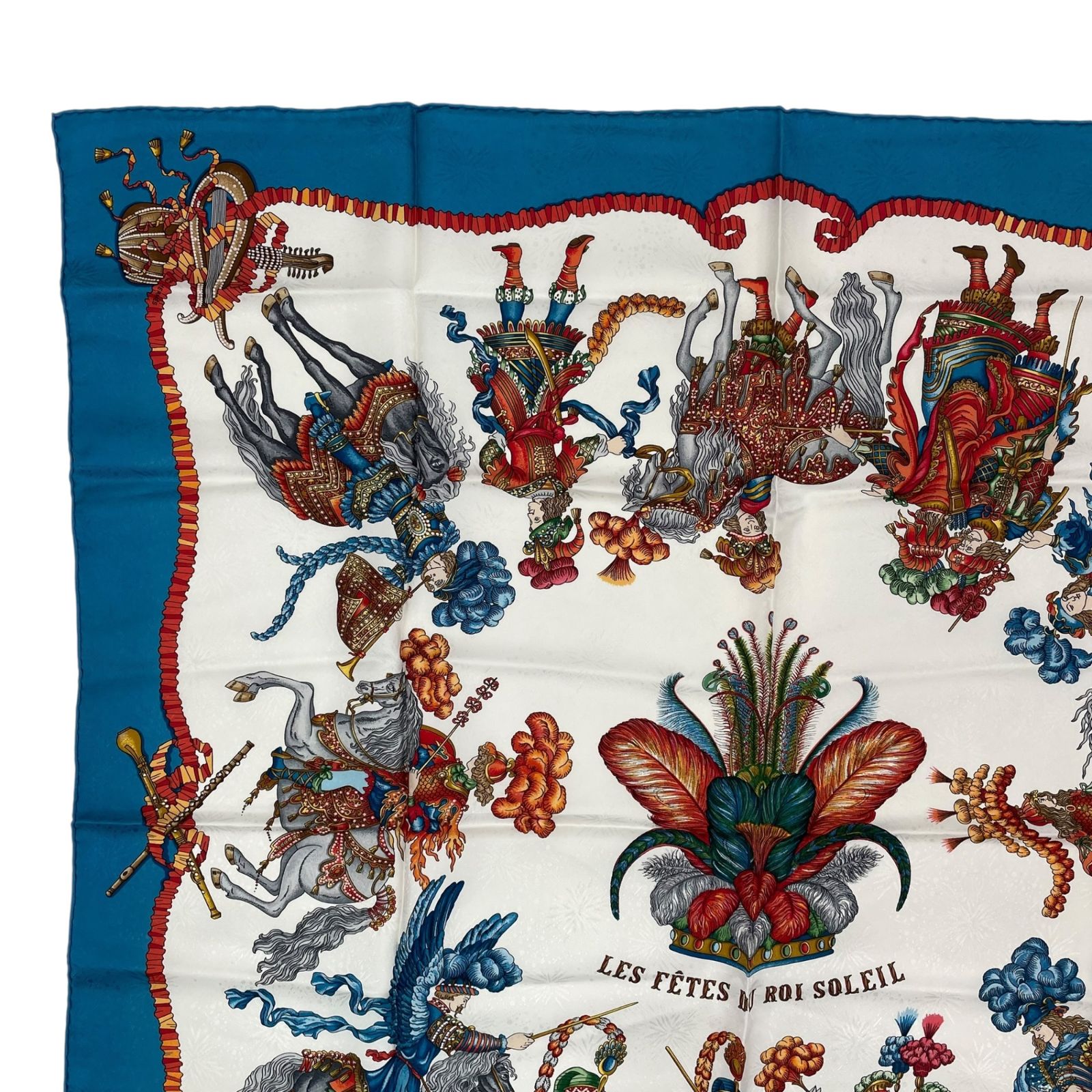 極美品 HERMES エルメス スカーフ シルク カレ90 LES FERES DU ROI