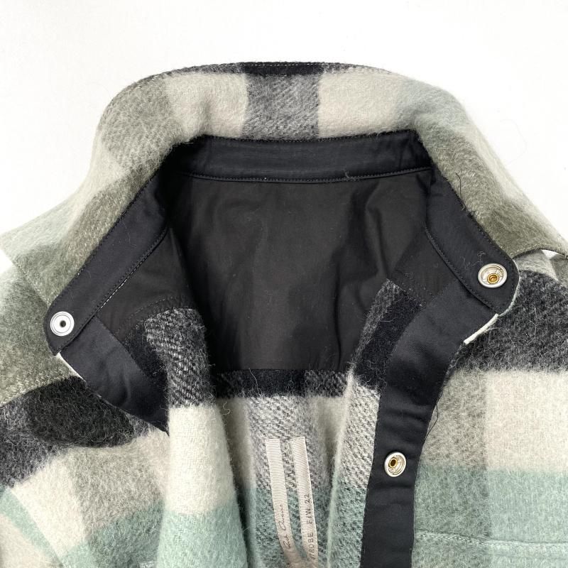中古】Rick Owens 22AW Outershirt in Pearl Plaid サイズ36 グレー