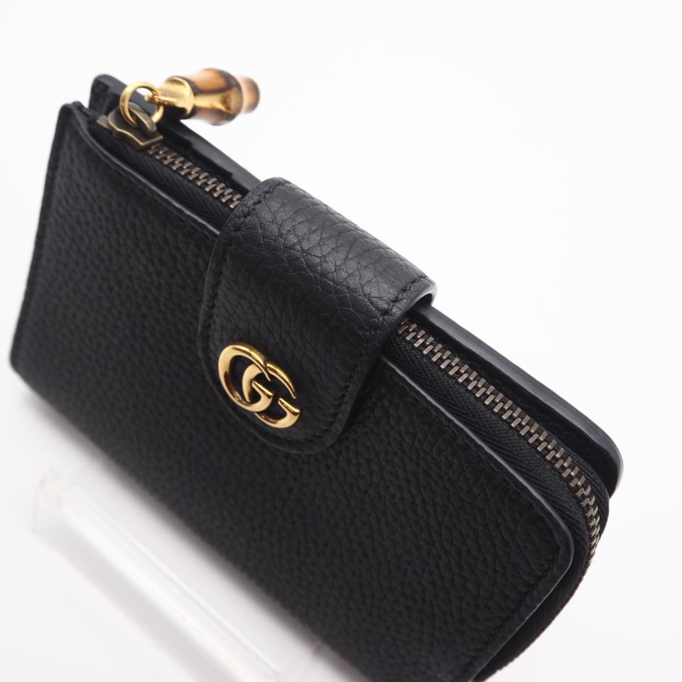 GUCCI オールドグッチ バンブー グッチ 長財布 レザー ブラック 美品 グッチ(GUCCI) バンブー(bamboo) 中古 メンズ長財布 | 美品 GUCCI