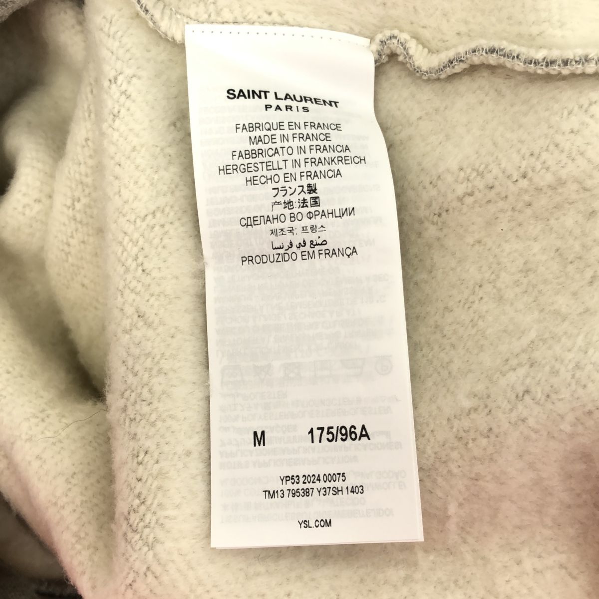 SAINT LAURENT サンローラン 24AW HIGH-NECK SWEATSHIRT 795387 ハイネックスウェットシャツ グレー M フランス製 SAINT LAURENT サンローラン 24AW HIGH-NECK SWEATSHIRT 795387