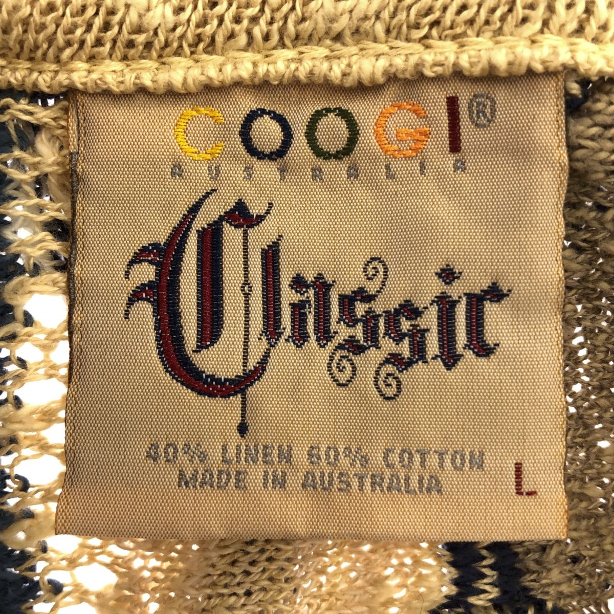 COOGI CLASSIC クージー クラシック サイズL 3Dニットカーディガン