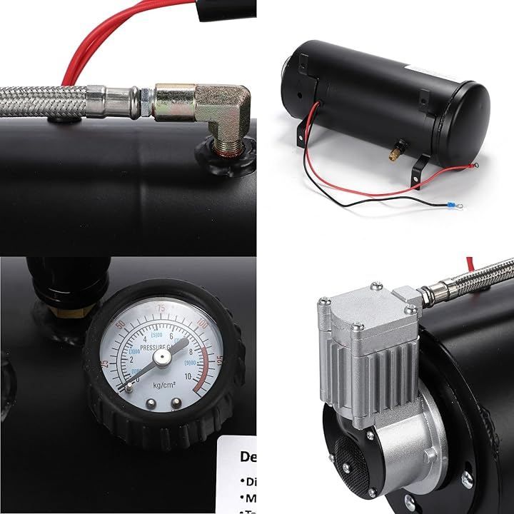 Partools 大音量 12V ヤンキーホーン対応 エアホーン 空気圧縮機キット 