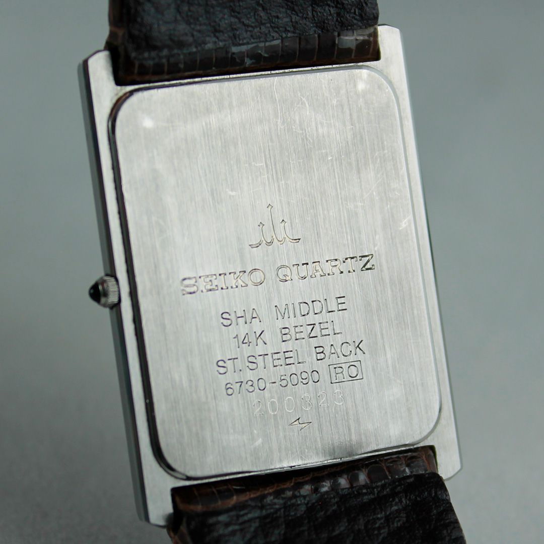 TTS4 SEIKO セイコー CREDOR クレドール 6730-5090 スクエア 14Kベゼル
