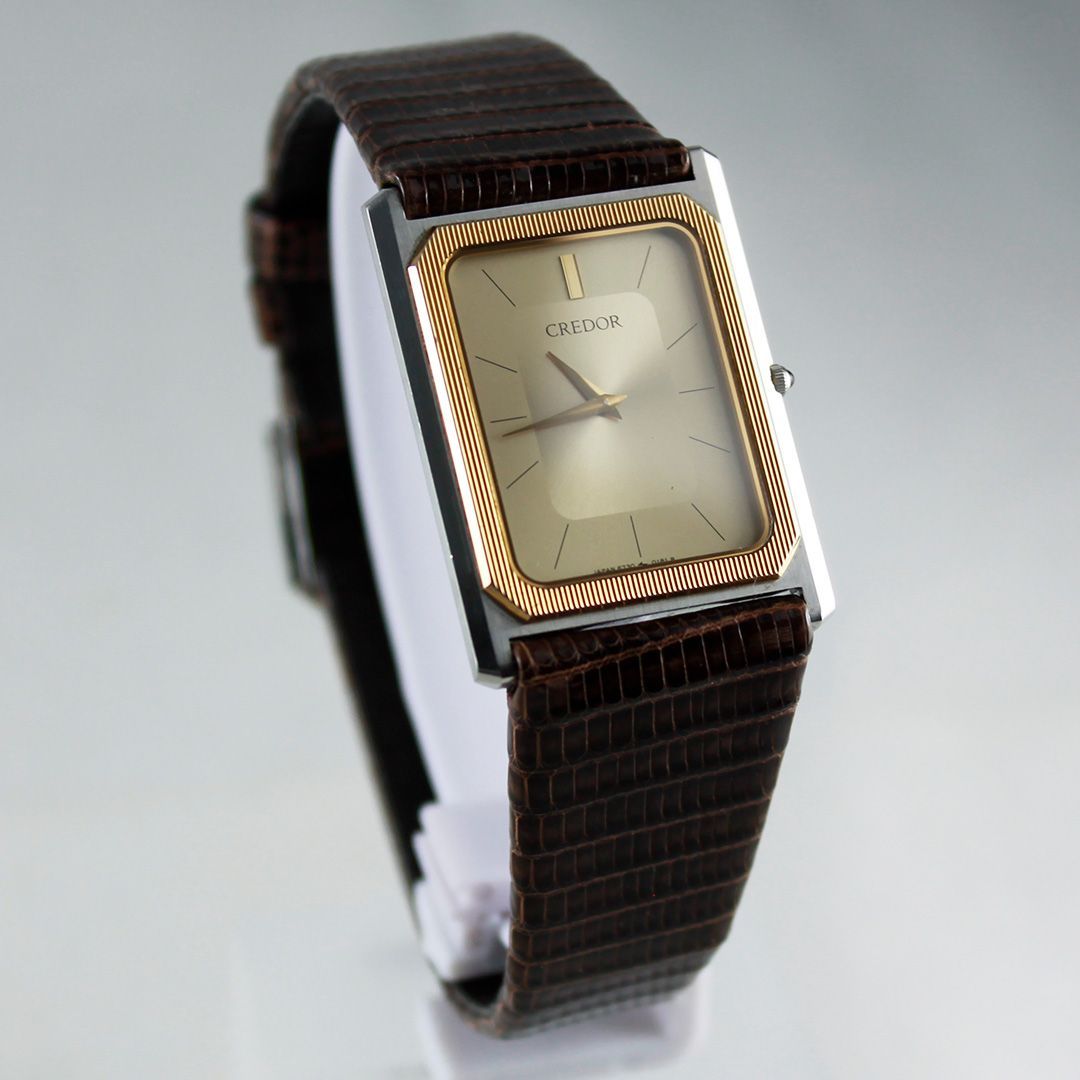 TTS4 SEIKO セイコー CREDOR クレドール 6730-5090 スクエア 14Kベゼル
