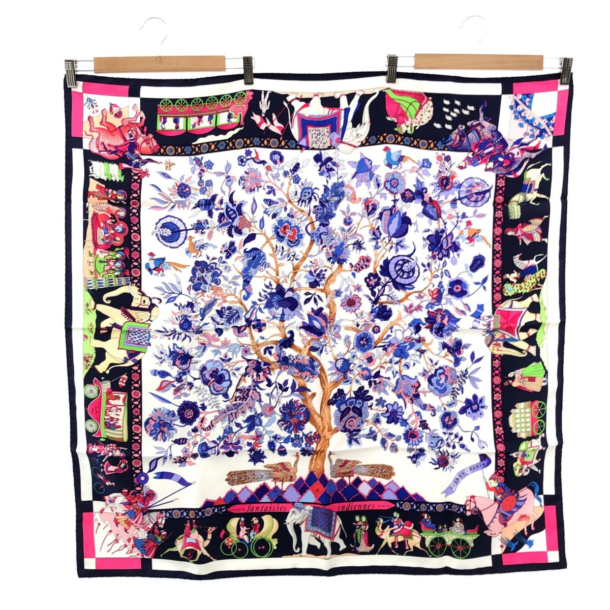 美品 HERMES エルメス カレ90 fantaisies indiennes 眩惑のインド