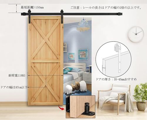 迅速に発送 Signstek 吊り引き戸レール バーンドア金具 6 FT 1 83 m リフォーム建具 引戸レール 扉引戸 簡易 室内 木製 引き違い ドア 引き扉 DIY 建具金物 アルミレール シングル片開き扉 トラックレール 片引き戸 J 99 af 88 a