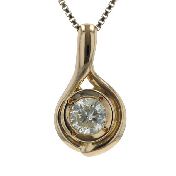 K18YG イエローゴールド ネックレス ダイヤモンド 0.30ct 一粒石 
