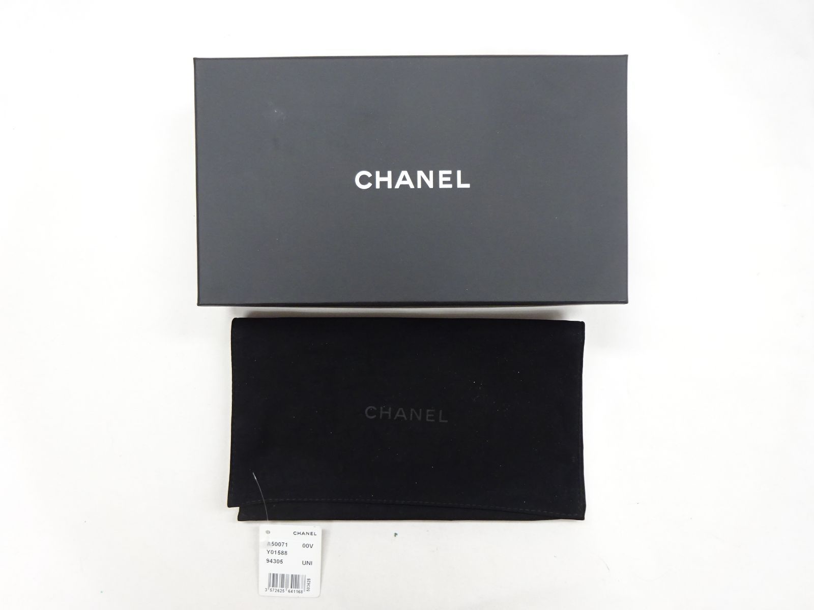 ギャラ/シール有 CHANEL シャネル キャビアスキン ラウンドファスナー