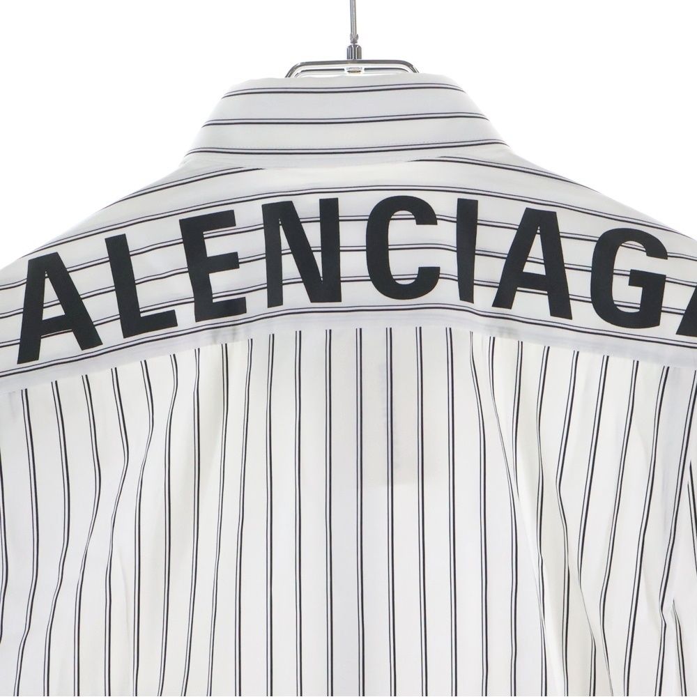 BALENCIAGA (バレンシアガ) バックロゴプリント ストライプ総柄 ボタン