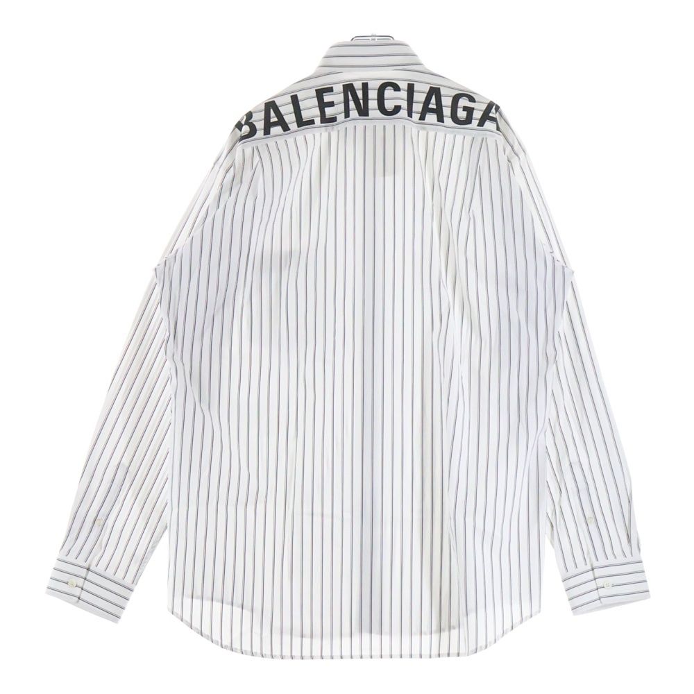 BALENCIAGA (バレンシアガ) バックロゴプリント ストライプ総柄 ボタン