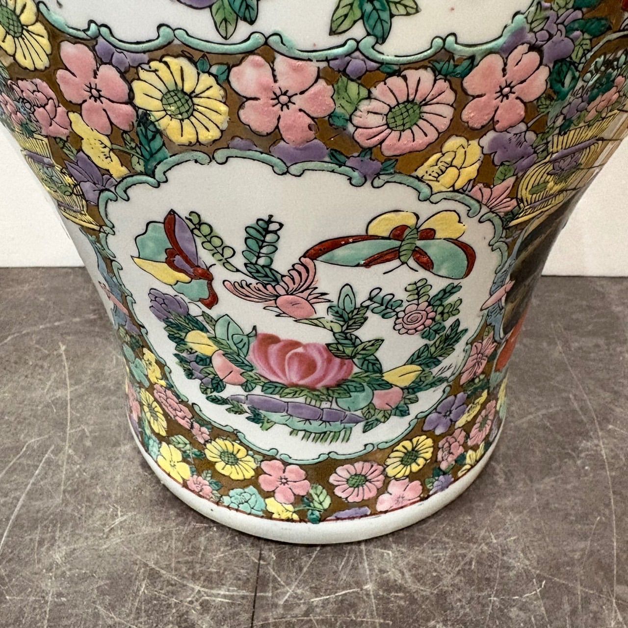 花瓶 飾り壺】特大 金彩 蓋付き 花鳥 時代物 置物 骨董 - メルカリ