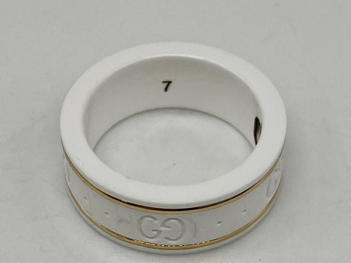GUCCI グッチ アイコンリング ホワイト K18 750 7 #6.5 - メルカリ