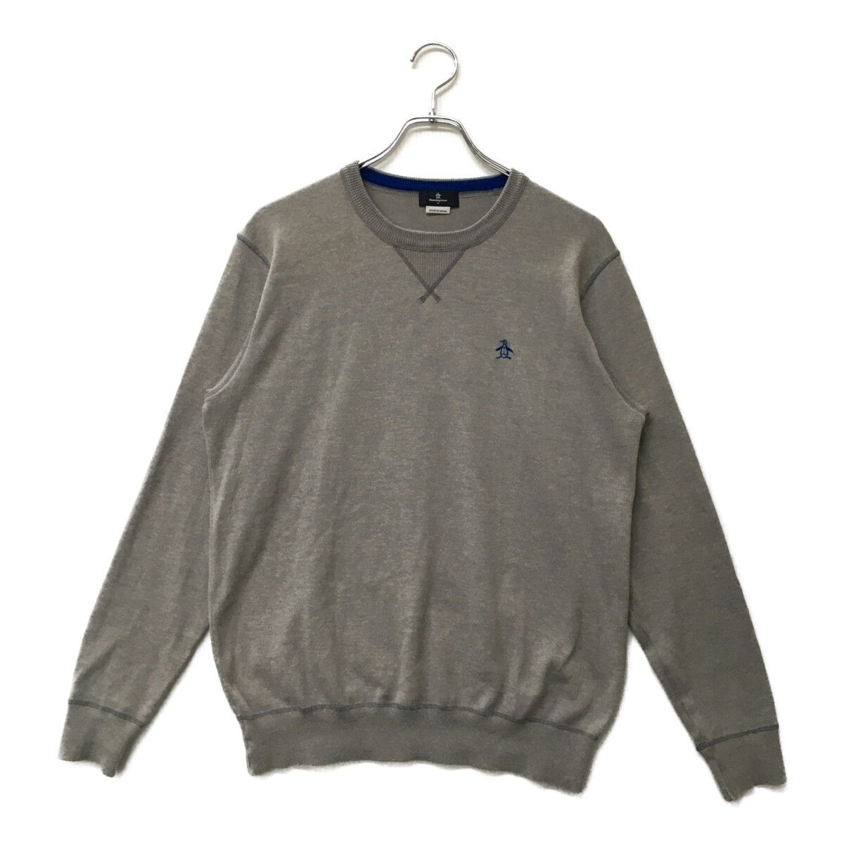 中古 メンズ マンシングウェア Munsing wear ニット M グレー 長袖