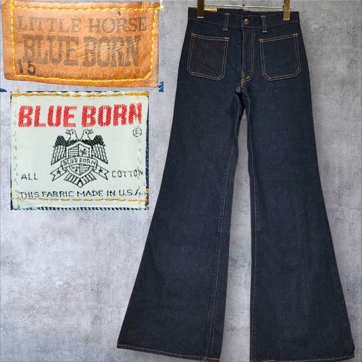 レディース 希少 70s USA製 BLUE BORN ベルボトム デニム ほぼデッド 