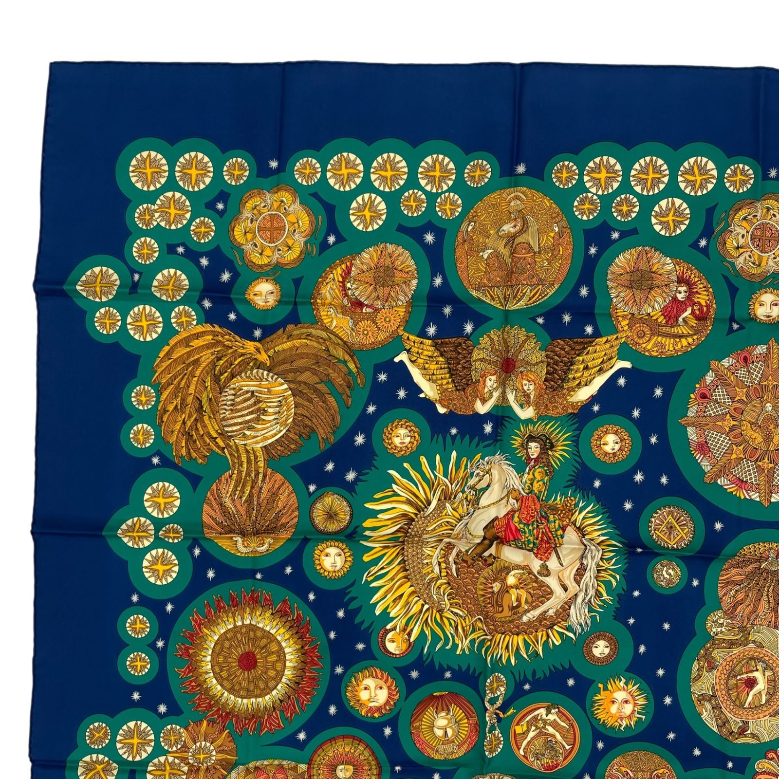 極美品 HERMES エルメス スカーフ シルク カレ90 LE ROY SOLEIL 太陽王