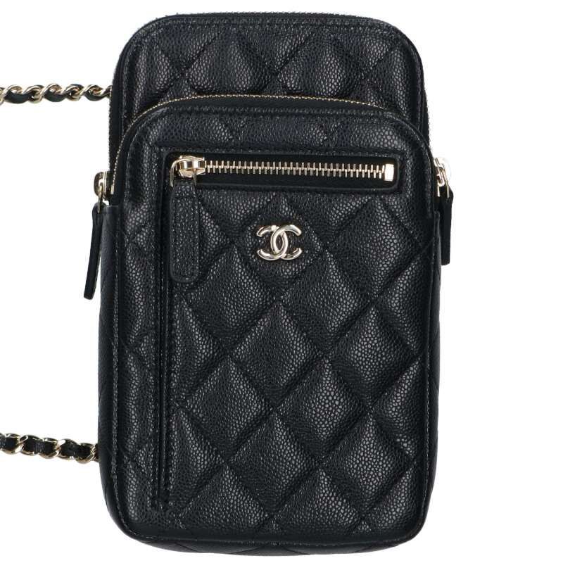 CHANEL 小物 シャネル AP4434 キャビアスキンチェーンショルダーフォンポーチ