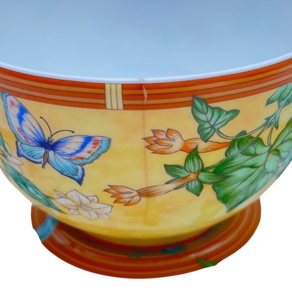 ● 品 エルメス HERMES カップ&ソーサー シエスタ La Siesta 廃盤 オレンジ 黄色 ブルー 6 V 187