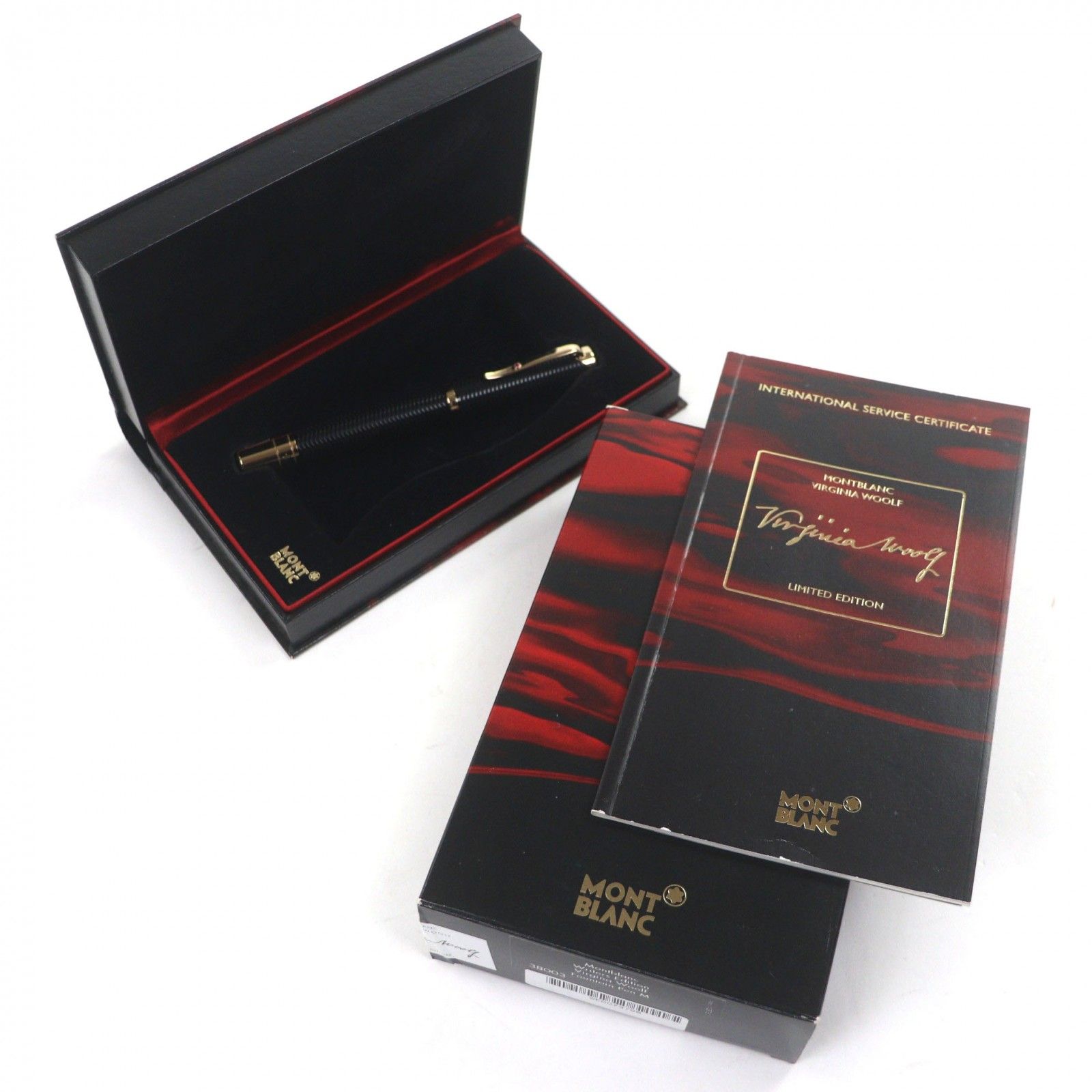 モンブラン 作家シリーズ 2006 ヴァージニア ウルフ ペン先18 K ラインストーン Mニブ 16000本 07379 16000 万年筆 ブラック ゴールド 箱 ケース付き ドイツ製 メンズ