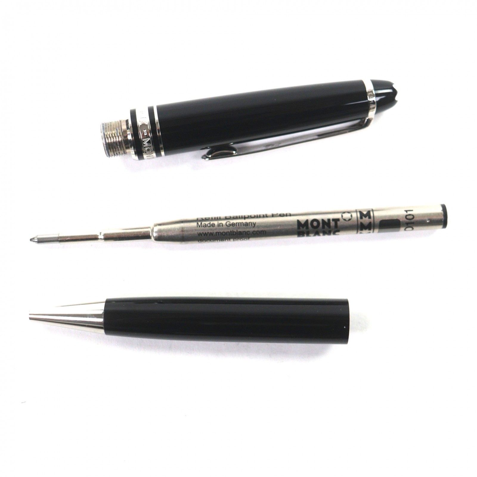 MONTBLANC モンブラン プラチナライン マイスターシュテュック クラシック ホワイトスター ツイスト式 ボールペン ブラック シルバー メンズ 筆記 済み