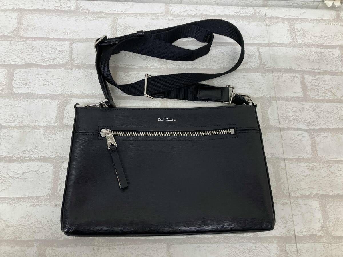 Paul Smith】ストローグレインレザー ショルダーバッグ POULSMITH 