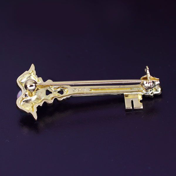 ミキモト K18YG アコヤ真珠 ブローチ 径約4.3mm 鍵 - メルカリ