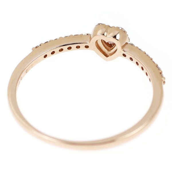 新品 K18PG ハートシェイプ 天然ピンク ダイヤモンド リング 0.069ct