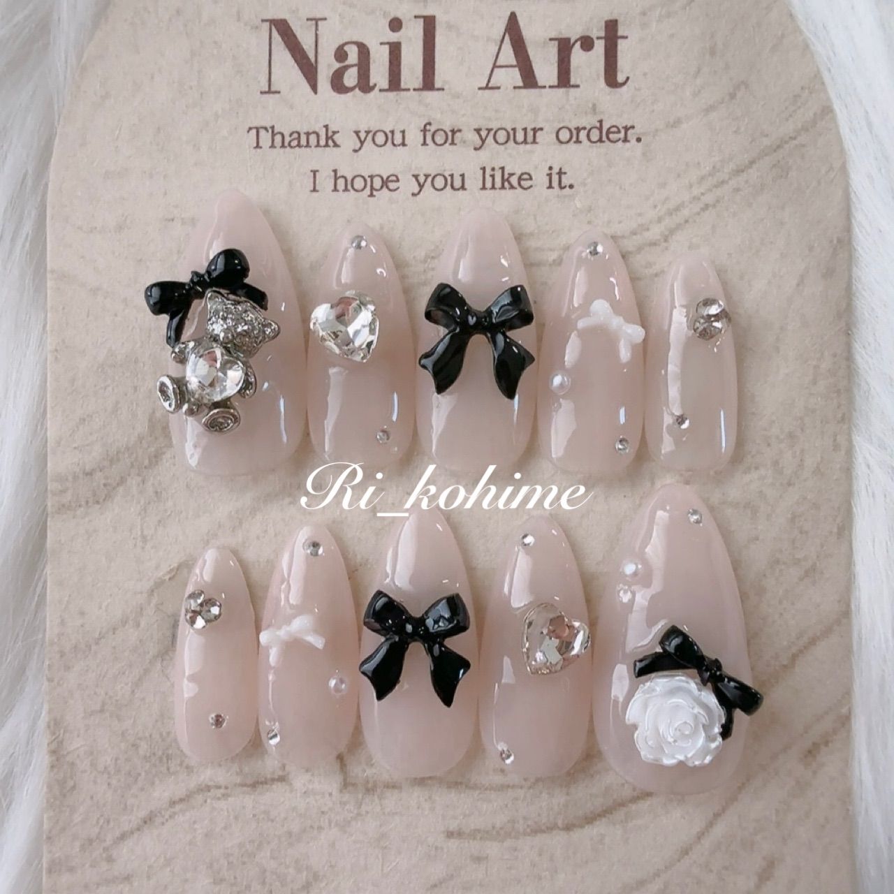 ネイルチップ 現品 フレンチガーリー ちゅるん ニュアンス バレエコア