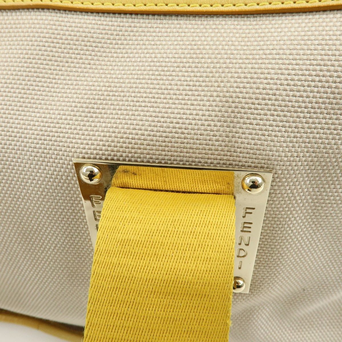 やや使用感あり】 FENDI フェンディ ズッカ キャンバス レザー トート 