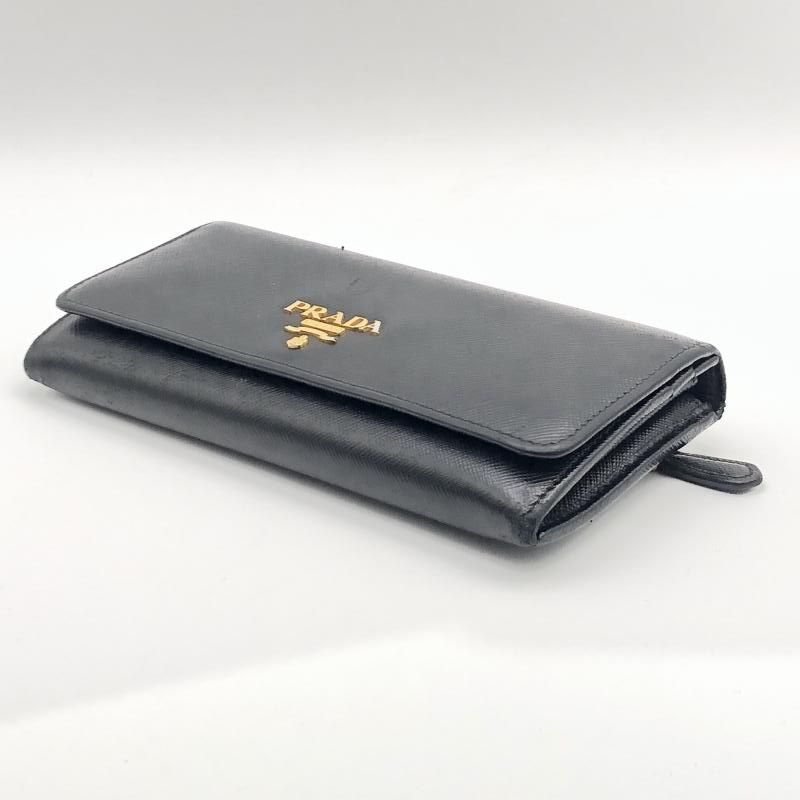 【中古】PRADA サフィアーノロングウォレット 62 B ブラック ▲パスケースなし　プラダ[17][240017751853] 中古】PRADA サフィアーノロングウォレット 62 B ブラック △パス