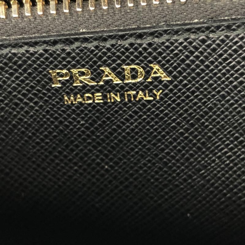 【中古】PRADA サフィアーノロングウォレット 62 B ブラック ▲パスケースなし　プラダ[17][240017751853] 中古】PRADA サフィアーノロングウォレット 62 B ブラック △パス