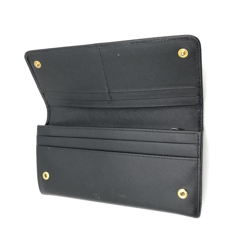 【中古】PRADA サフィアーノロングウォレット 62 B ブラック ▲パスケースなし　プラダ[17][240017751853] 中古】PRADA サフィアーノロングウォレット 62 B ブラック △パス