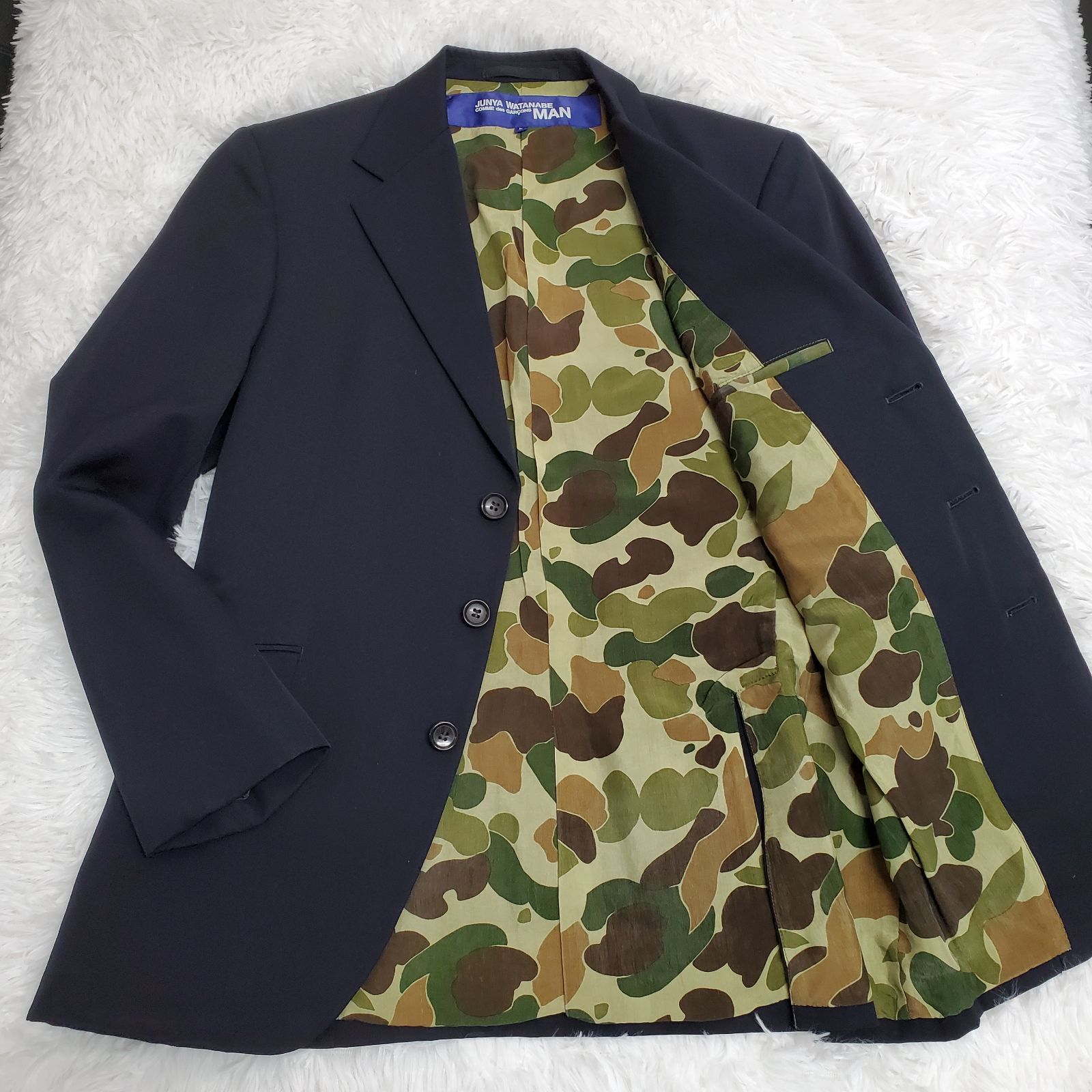 コムデギャルソン ジュンヤワタナベ ブラウン テーラードジャケット 迷彩裏地 希少✨JUNYAWATANABE COMME des GARCONS MAN ジュンヤワタナベ