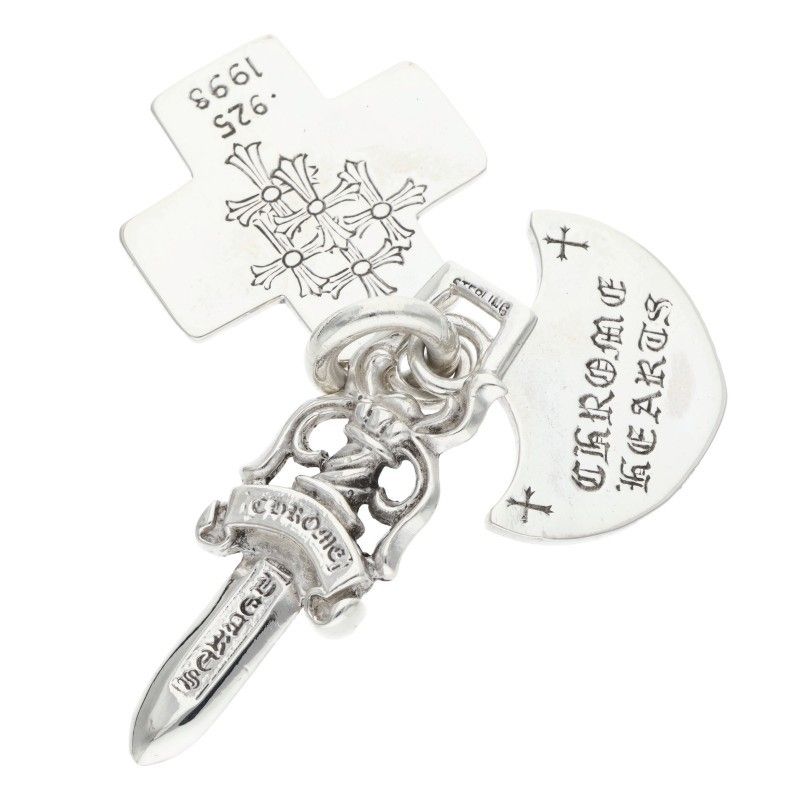 クロムハーツ 3TRINKETS OLD/スリートリンケッツ シルバーネックレス