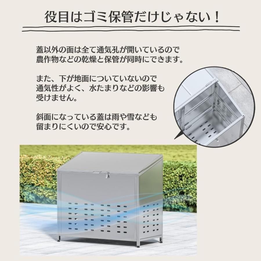 2549 ゴミ 保管 カゴ 斜めタイプ 280L ステンレス製 屋外 ゴミ