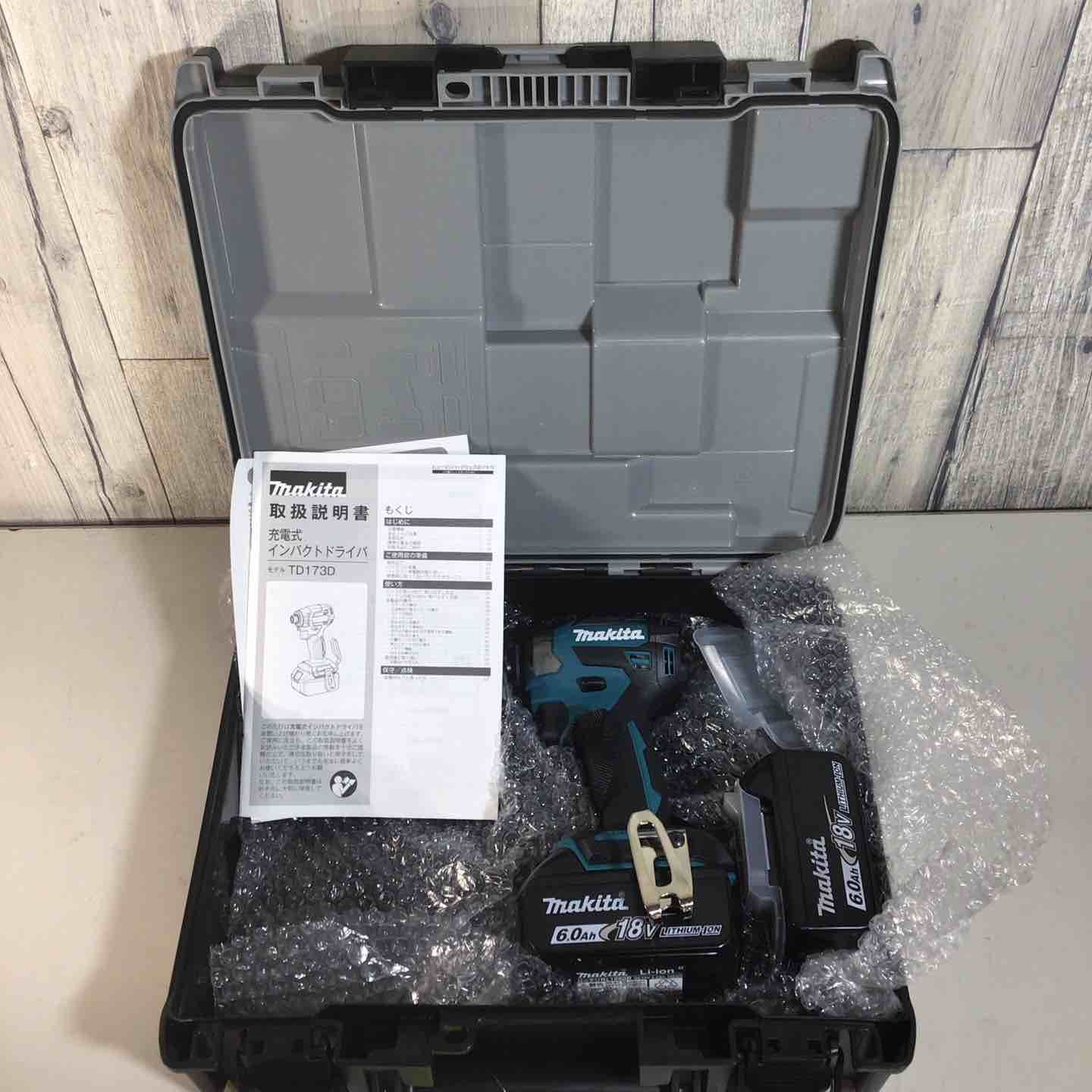 ♥品 バッテリー 付 マキタ makita コードレス インパクトドライバー TD 173 DX インパクト ブルー 青 充電式