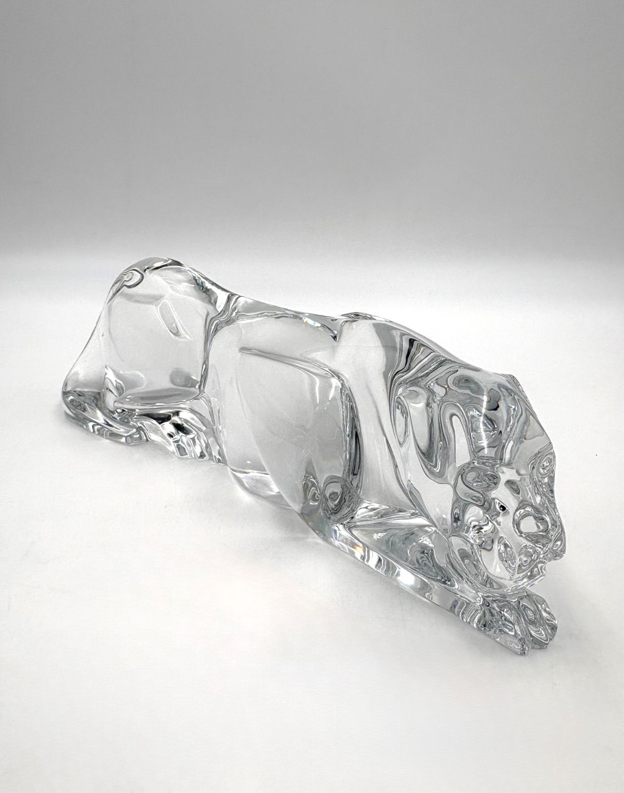 BACCARAT バカラ 大型 26cm ヒョウ パンサー クリスタルガラス オブジェ 置物