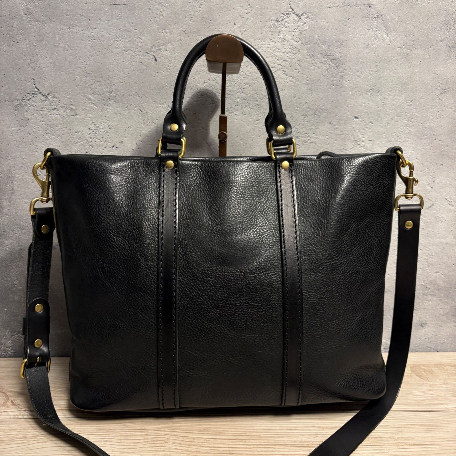 美品 HERZ ヘルツ Organ オルガン 本革 2WAY トートバッグ ブラック