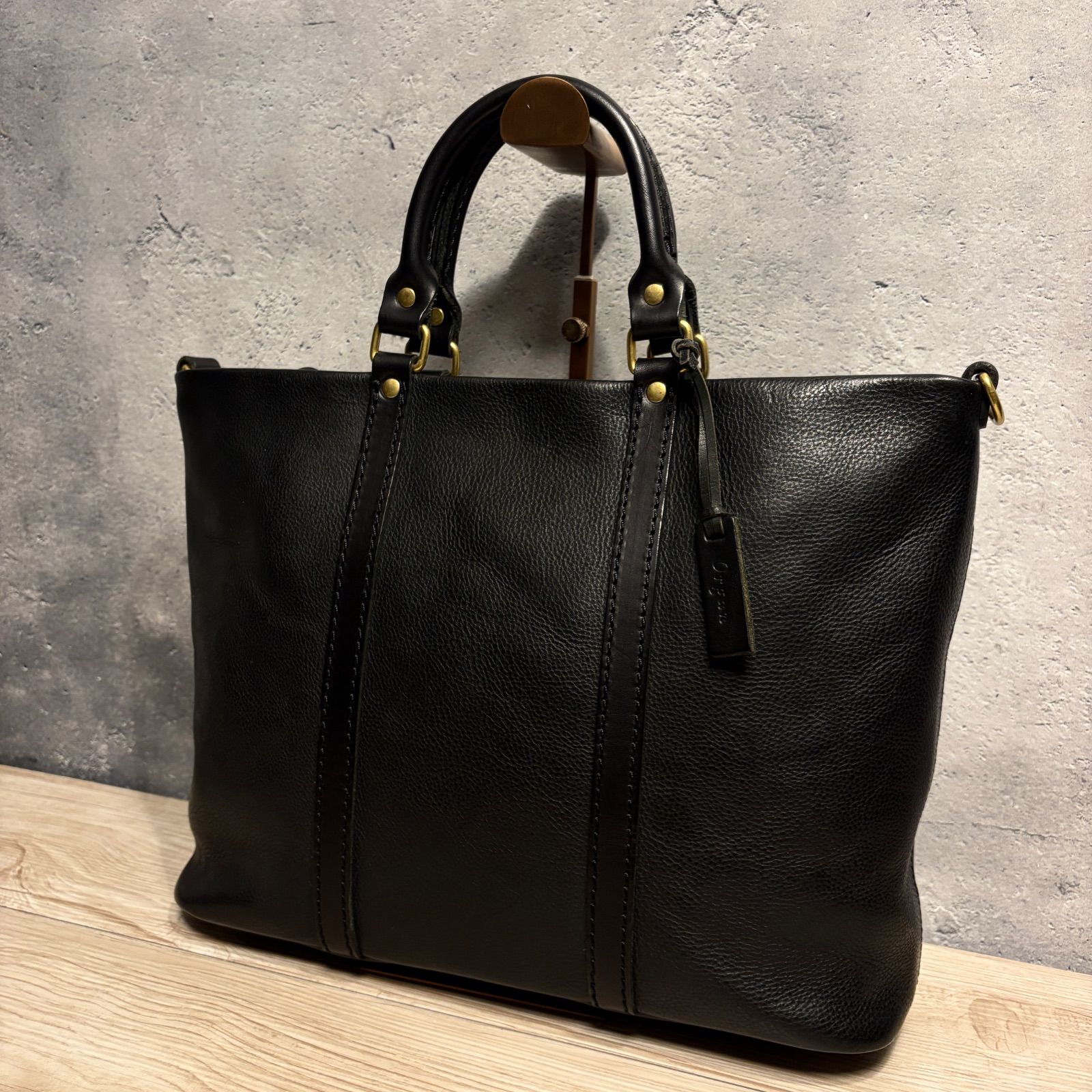 美品 HERZ ヘルツ Organ オルガン 本革 2WAY トートバッグ ブラック