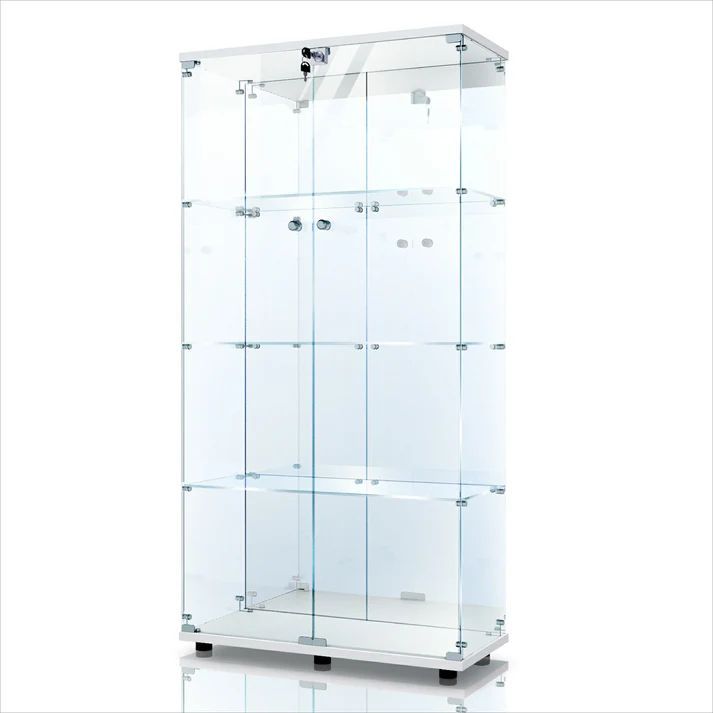3023 ショーケース ガラスケース 背面ミラー付き 4段 両扉タイプ