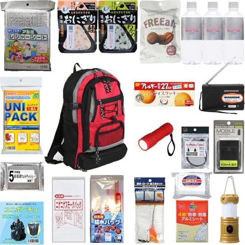 迅速に発送 防災セット 1人用 スタンダード 女性にも 防災リュック 防災グッズ セット 非常用持ち出し袋 地震対策 81 a 980 b 5